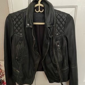 All Saints Cargo Leather Biker Jacket